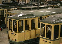 historische Straenbahnen im Schwanheimer Verkehrsmuseum