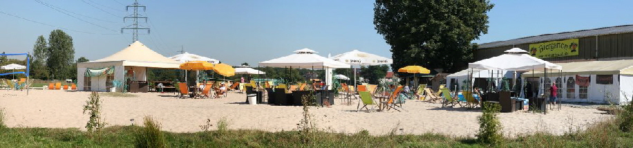 Biergarten Niddastrand in Frankfurt-Nied auf dem Georgshof