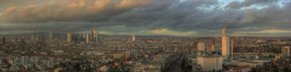 Skyline Frankfurt auf Alu-Dibond 200x50 cm