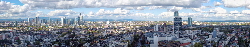 Skyline Frankfurt aus dem Leonardo-Hotel in Sachsenhausen fotografiert