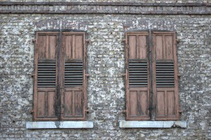 Kirchgrabenstrae Hattersheim: Blick auf eine Teilfassade der ehemaligen Cellulosefabrik